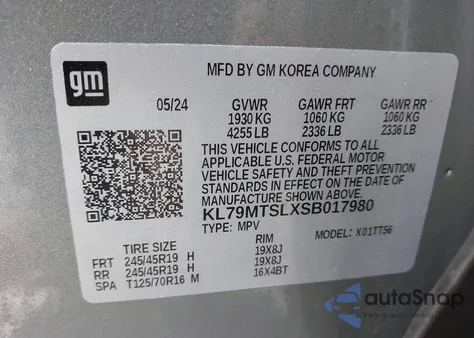 2025 Chevrolet Trailblazer Fwd Rs z USA, uszkodzony, nr VIN KL79MTSLXSB017980